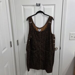 SDSTANZA Black and Brown Leopard Print Sleeveless Dress
